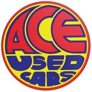   SignPast Ace Used Cars Round Reproduction Vintage Sign Automotive