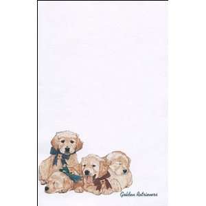  Golden Pups in Bows Personal Stationery Health & Personal 