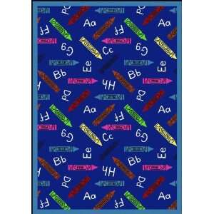 Just for Kids Collection Crayons Blue Kids Nylon Area Rug 10.90 x 13 
