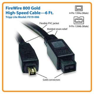  Tripp Lite F019 006 IEEE 1394b Firewire 800 Gold Hi speed 
