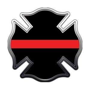  Thin Red Line of Courage Maltese Cross 4 Decal 