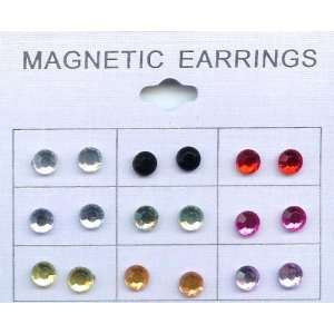  Small Circle Magnetic Earrings   Includes 9 Pairs 