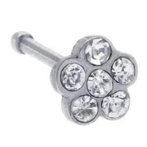  Crystalline CZ Dewdrop Wildflower Nose Bone Jewelry