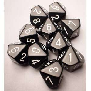  10 sided Dice Opaque White Toys & Games