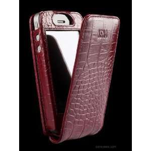 Sena Magnet Flipper Leather Case for iPhone 4 / 4S   Crocco Burgundy