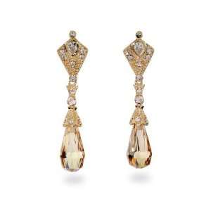   Vintage Champagne Briollette Teardrops Eves Addiction Jewelry