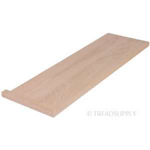 60 Red Oak Stair Tread   Right Return   Eased Edge, Unfinished, Solid