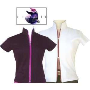  Titania Golf Two Way Zip Sports Top (ColorBlack w/ White 