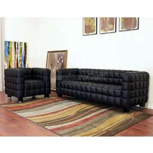   Black Leather Living Room Set 0717 Black slr set