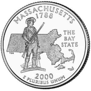  2000 D Massachusetts State Quarter BU Roll Everything 
