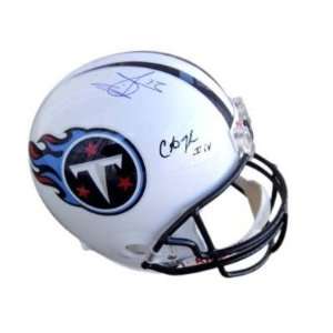  Vince Young & Chris Johnson Autographed Helmet   Replica 