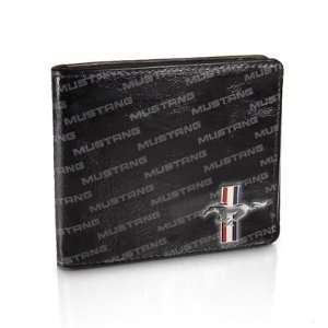  Ford Mustang Text Black Leather Wallet Automotive
