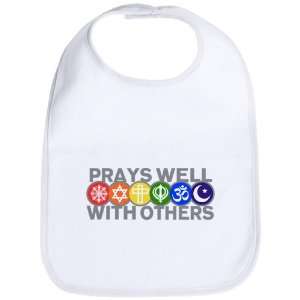  Baby Bib Cloud White Prays Well With Others Hindu Jewish 