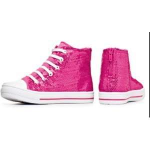 Kids Pink Sequin High top Sneaker Size 3  Sports 