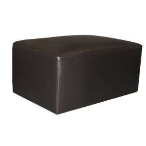  World Class Furniture 7004 Brevia Leather Ottoman in Black 