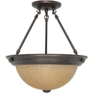  Nuvo 60/1259 13 Inch Mahogany Bronze Semi Flush Dome with 