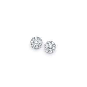  ZALES Diamond Starburst Love Earrings in 14K White Gold 1 
