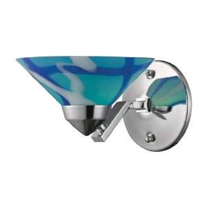 Elk 1470/1CAR 1 Light Sconce In Polished Chrome with Caribbean Glass