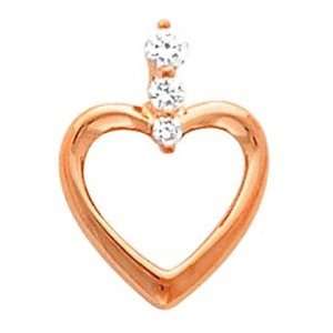  14K Rose Gold Diamond Heart Pendant   0.19 Ct. Jewelry