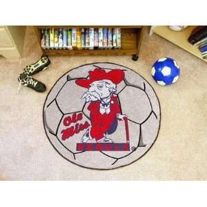 Mississippi Ole Miss Rebels Soccer Ball Shaped Area Rug Welcome/Bath 
