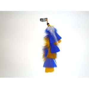 San Diego Sports Fans, Clip in Feather Hair Extensions Navy & Gold 
