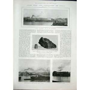    London Smoke Volcano Chimney Society Old Print 1902