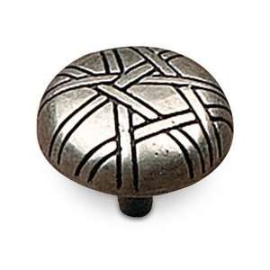 Village expression   1 1/8 diameter round knob with etched criss cros