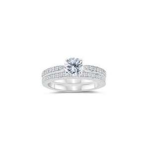  1.41 Cts Diamond Matching Ring Set in 14K White Gold 5.5 