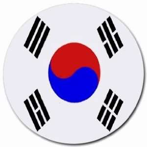  South Korea Flag Round Mouse Pad