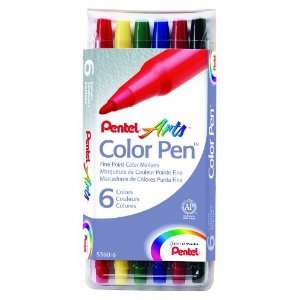  Pentel Arts Color Pen, 6 Color Set (S360 6) Office 