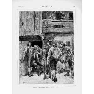  1873 Bavarian Alps Scene Arrest Poacher Antique Print 