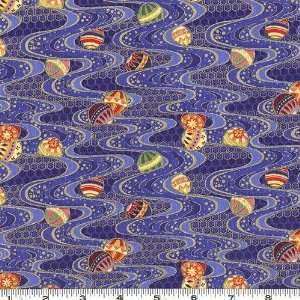  45 Wide East Wind Down Stream Blue Fabric By The Yard 
