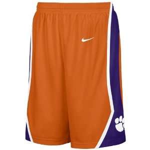  Nike Clemson Tigers Orange Replica Basketball Shorts 
