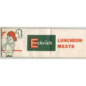  Vintage Eckrich Luncheon Meats Frankfurts Paper Hat 1959 
