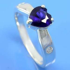  3.36 grams 925 Sterling Silver Blue Sapphire & White 
