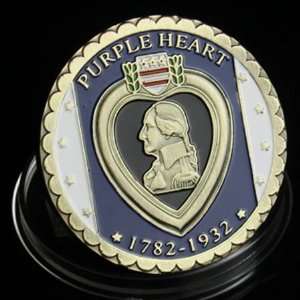   Military Badge Purple Heart Bronze Challenge Coin 476 