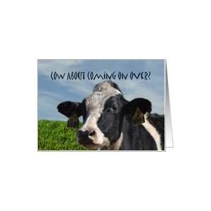 Funny Humorous Cow Party Invitation Card