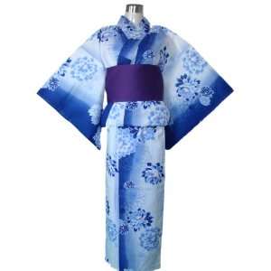  Kimono Yukata White & blue Flowers+ Obi Belt Toys & Games