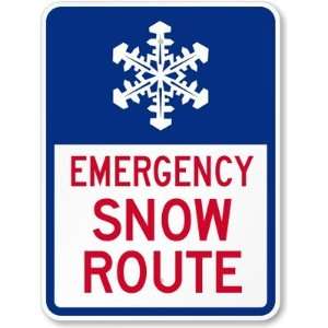  Emergency Snow Route (with Graphic) Aluminum Sign, 24 x 