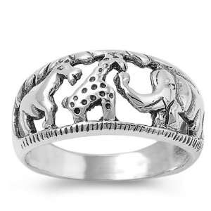  Sterling Silver Safari Animal Ring, Size 6 Jewelry
