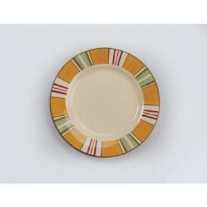  Sorrento Hand Painted Stripes 8 Salad Plate [Set of 6 