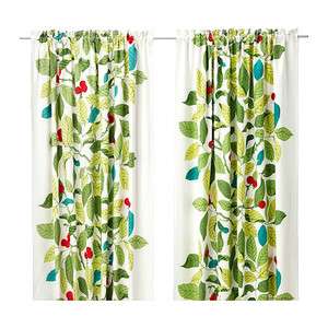 IKEA STOCKHOLM BLAD Pair of Curtains, Green 2 Panels  