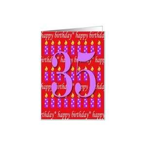  35 Years Old Lit Candle Happy Birthday Card Toys & Games