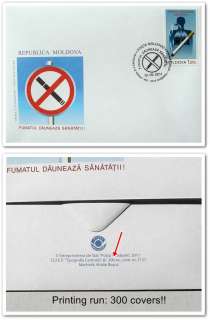 ff277 Smoking stamps tobacco cigarettes lung diseases medicine Moldova 