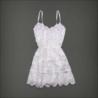 Sexy $190 Abercrombie & Fitch Women Lacy Madison Dress White Blue Gray 