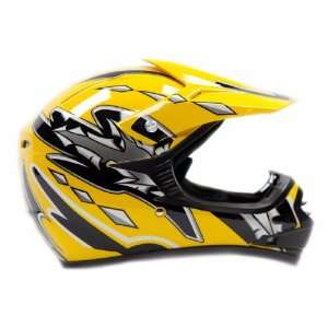  Typhoon Youth Motocross ATV Dirt Bike MX Helmet Yellow 