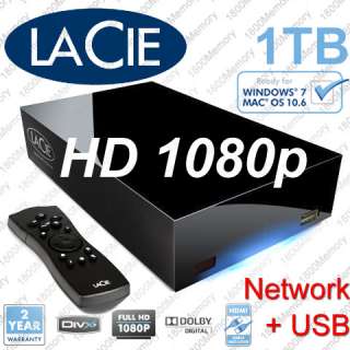 LaCie 2TB 2000GB LaCinema Classic HD Media Player HDMI  