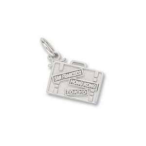  3713 Suitcase Charm   Sterling Silver Jewelry