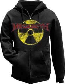 Megadeth Radioactive Zip Hoodie SM, MD, LG, XL, XXl New  