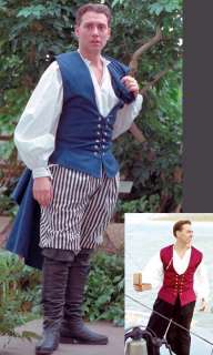 Renaissance Sailor/Pirate Vest in 3 colors & 3 sizes  